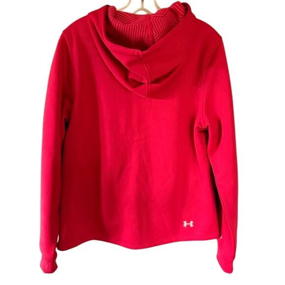 Under Armour ColdGear Fleece Hoodie – Women’s Large – Red - Picture 3 of 6